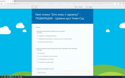 КВИЗ ТАКМИЧЕЊE  „ШТА ЗНАШ О ЗДРАВЉУ“